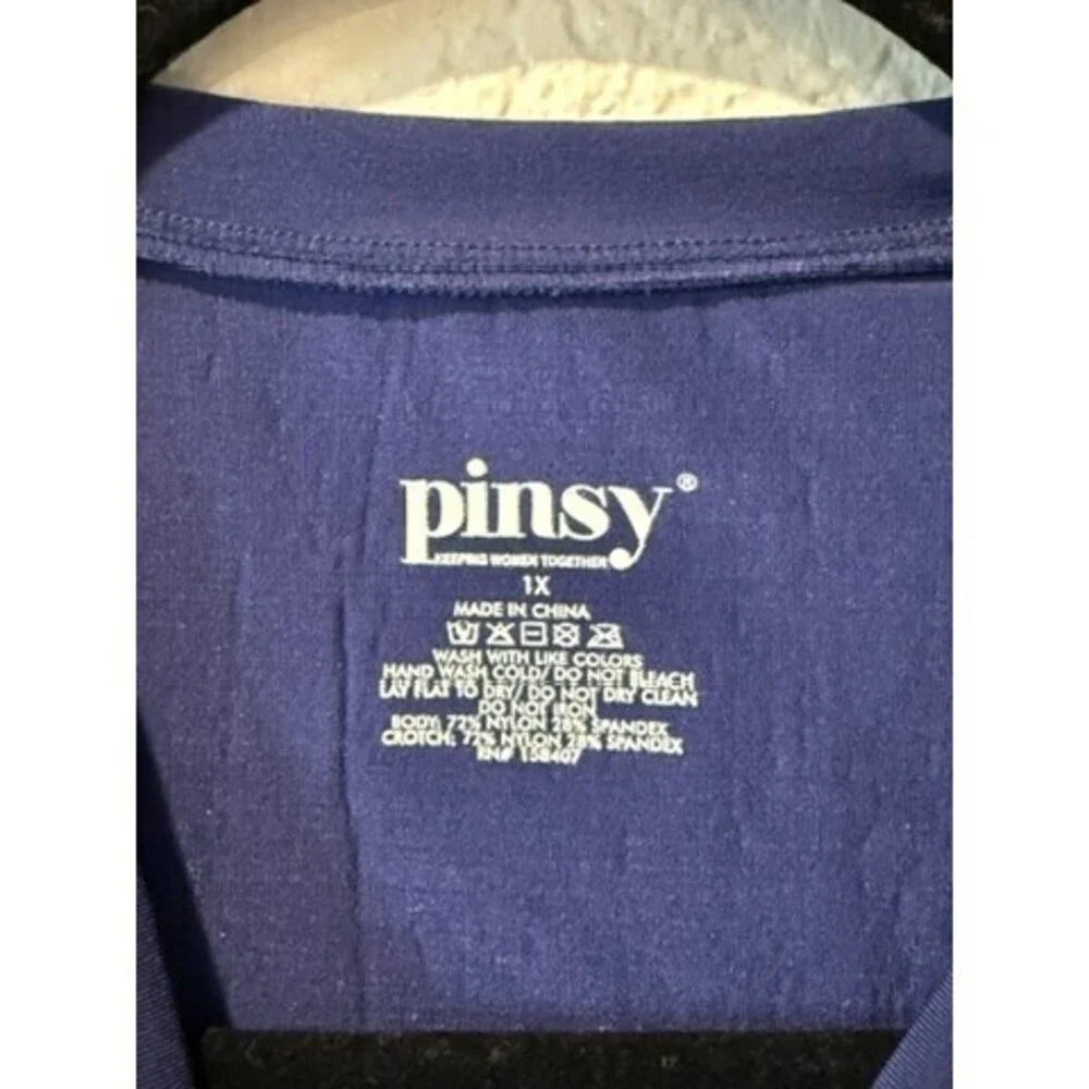 Pinsy Long Sleeve Butter Sculpt Seamless Bodysuit - Midnight Navy - 1X